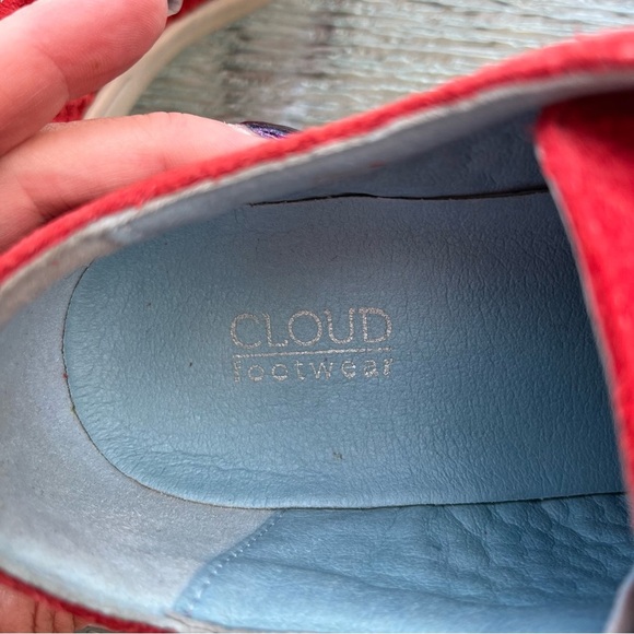 Cloud Adeline Aika Red Suede Lace/Zip Up Sneakers - Picture 12 of 16